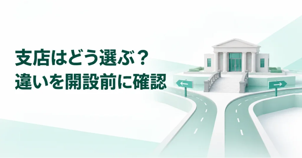 支店はどう選ぶ？違いを開設前に確認